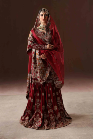 Classic Red Gharara Bridal