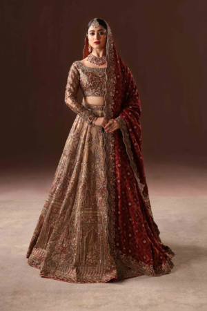 Rust and Gold Lehnga Choli Bridal