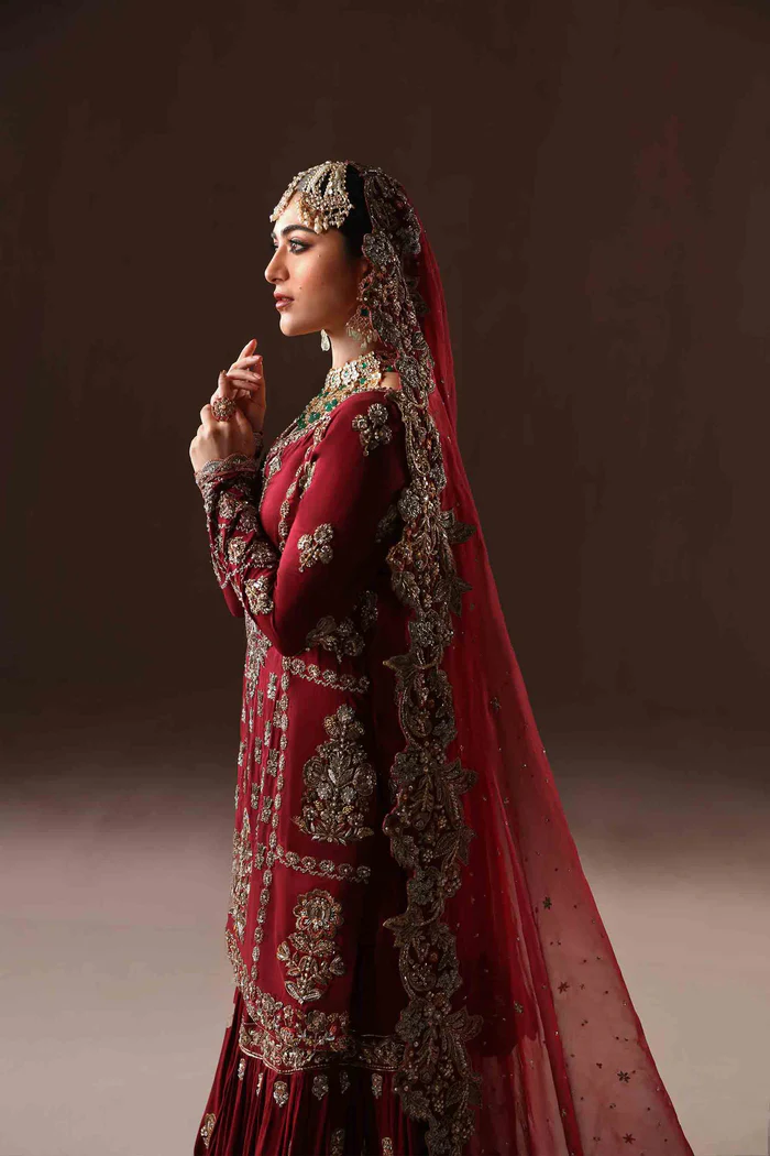 Classic Red Gharara Bridal - Image 2